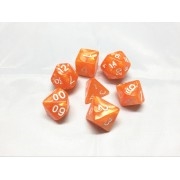 Orange pearl dice set  4/6/8/10/10s/12/20 - 7 Dice