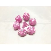 Pink pearl dice set  4/6/8/10/10s/12/20 - 7 Dice