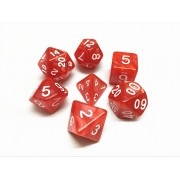 Red pearl dice set 4/6/8/10/10s/12/20 - 7 Dice