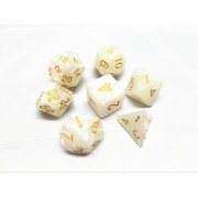 White pearl dice set 4/6/8/10/10s/12/20 - 7 Dice