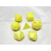 Yellow pearl dice set 4/6/8/10/10s/12/20 - 7 Dice