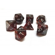 Red Glitter dice set 4/6/8/10/10s/12/20 - 7 Dice