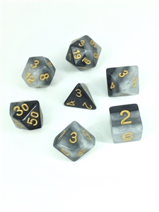 Grey Gradients dice set 4/6/8/10/10s/12/20 - 7 Dice