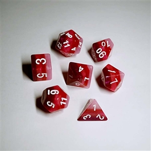 Red Gradients dice set 4/6/8/10/10s/12/20 - 7 Dice