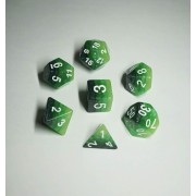 Green Gradients dice set 4/6/8/10/10s/12/20 - 7 Dice