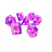 Purple Transparent layer dice set 4/6/8/10/10s/12/20 - 7 Dice