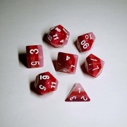 Red Gradients dice set  4/6/8/10/10s/12/20 - 7 Dice