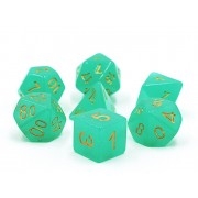 Green Translucent Glitter Dice Set 4/6/8/10/10s/12/20 - 7 DiceGreen Transluent Glitter Dice Set