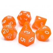 Orange Translucent Glitter Dice Set 4/6/8/10/10s/12/20 - 7 DiceGreen Transluent Glitter Dice Set