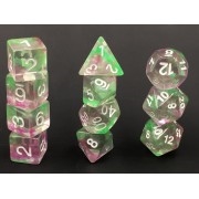 Pearl swirl dice (Green/Purple)   4/6/8/10/10s/12/20 - 11 Dice - 4/6(4)/8/10/10s/12/20(2) Sided dice