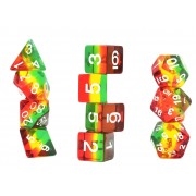 Transparent Red Green yellow set  4/6/8/10/10s/12/20 - 11 Dice - 4/6(4)/8/10/10s/12/20(2) Sided dice