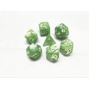 Pale Green pearl dice set4/6/8/10/10s/12/20 - 7 DiceGreen Transluent Glitter Dice Set